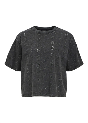Celina ss tee Black/Acid Wash Object 